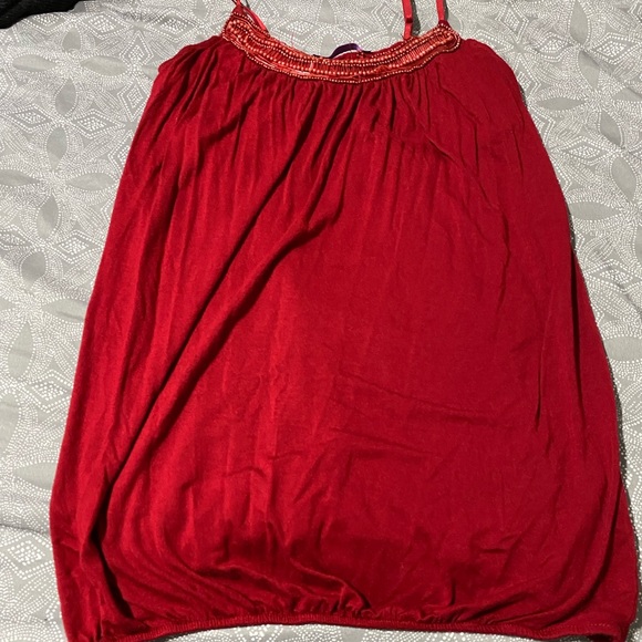 Smart Set red beaded tank - Picture 1 of 3